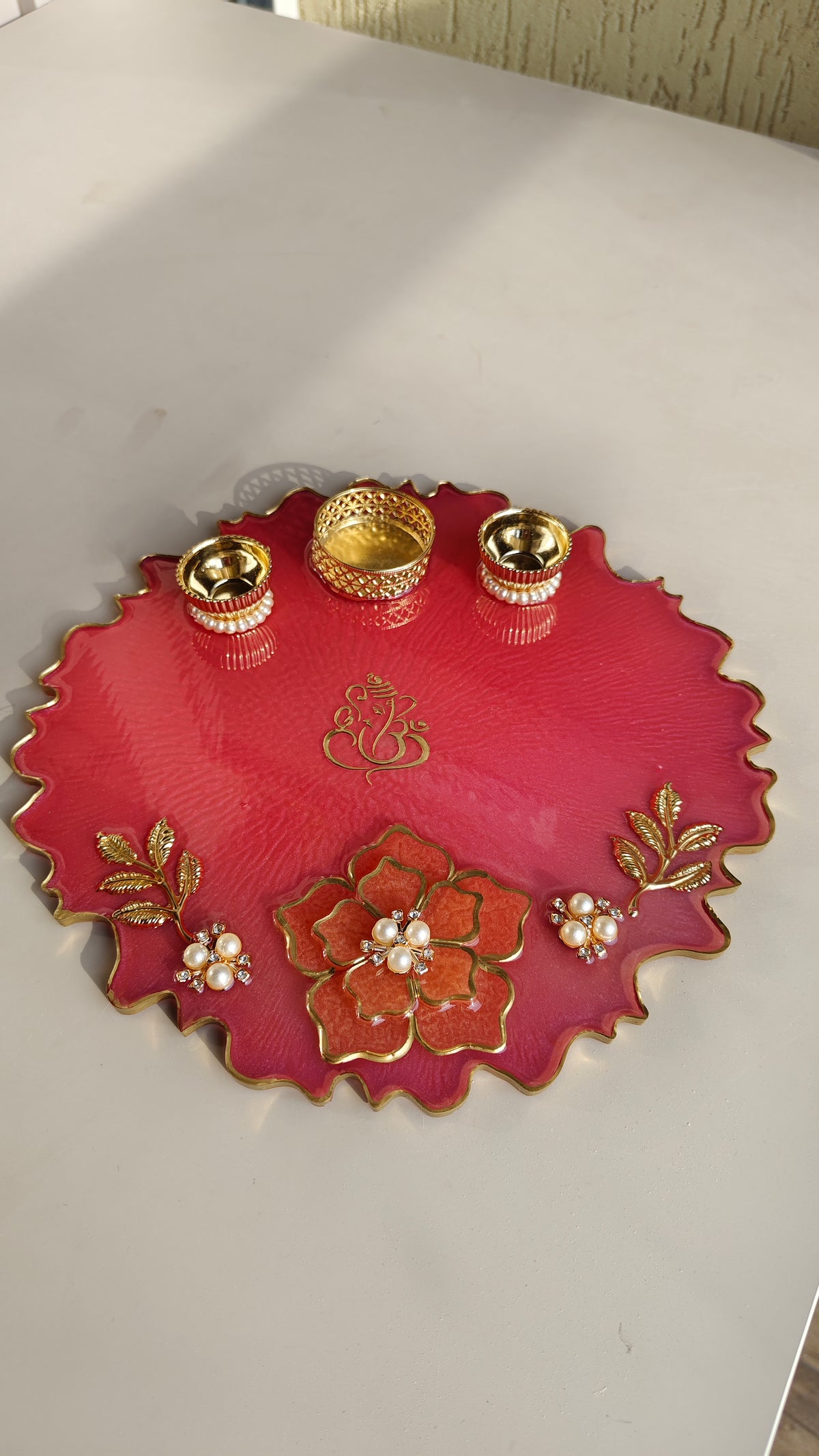 Customised Resin Pooja Thali – Handmade Personalised Puja Thali