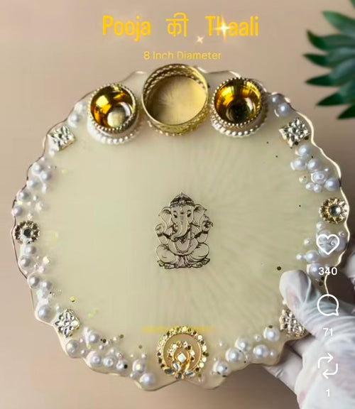 Customised Resin Pooja Thali – Handmade Personalised Puja Thali