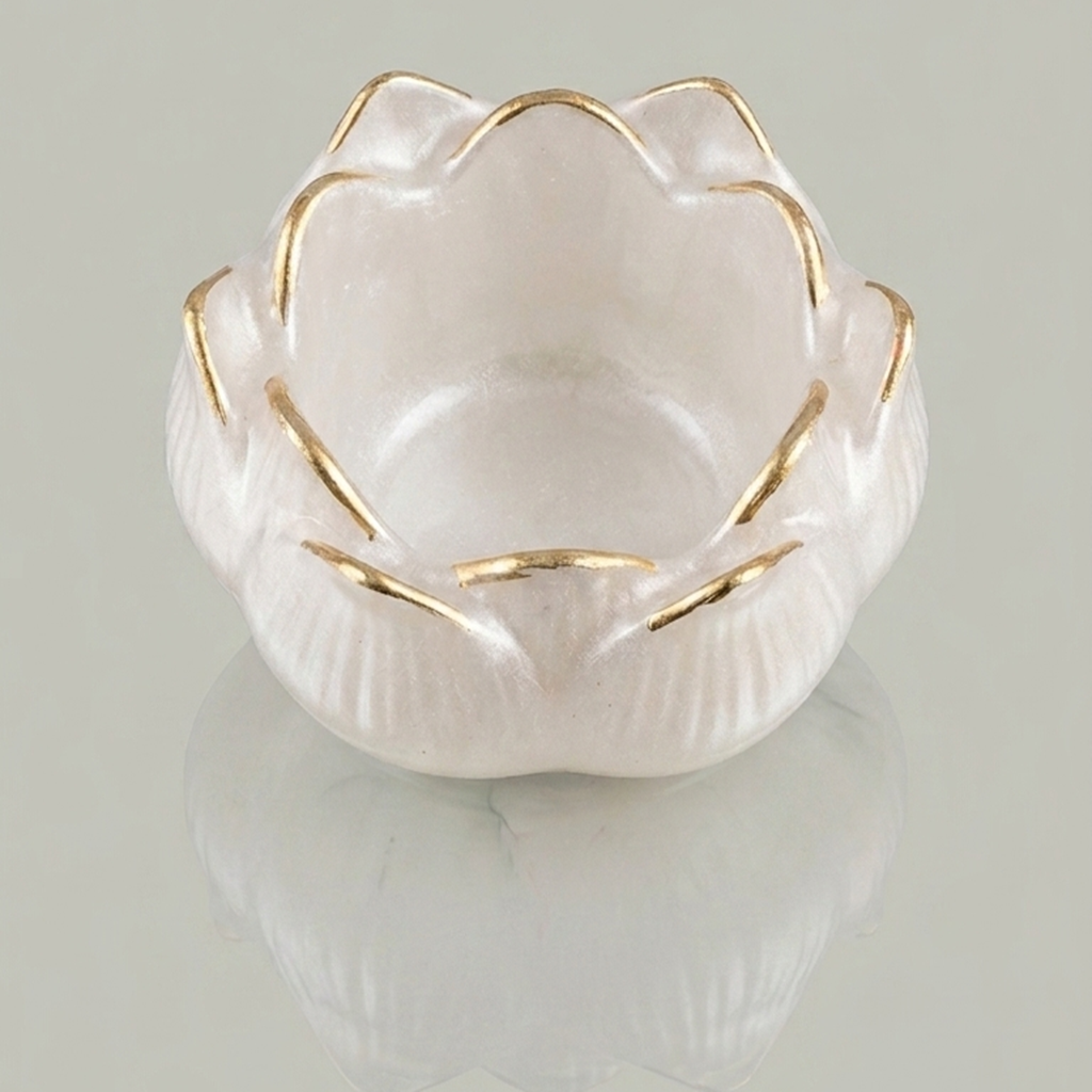 Resin Close Lotus Asan – Lakshmi, Annapurna & T-Light Holder