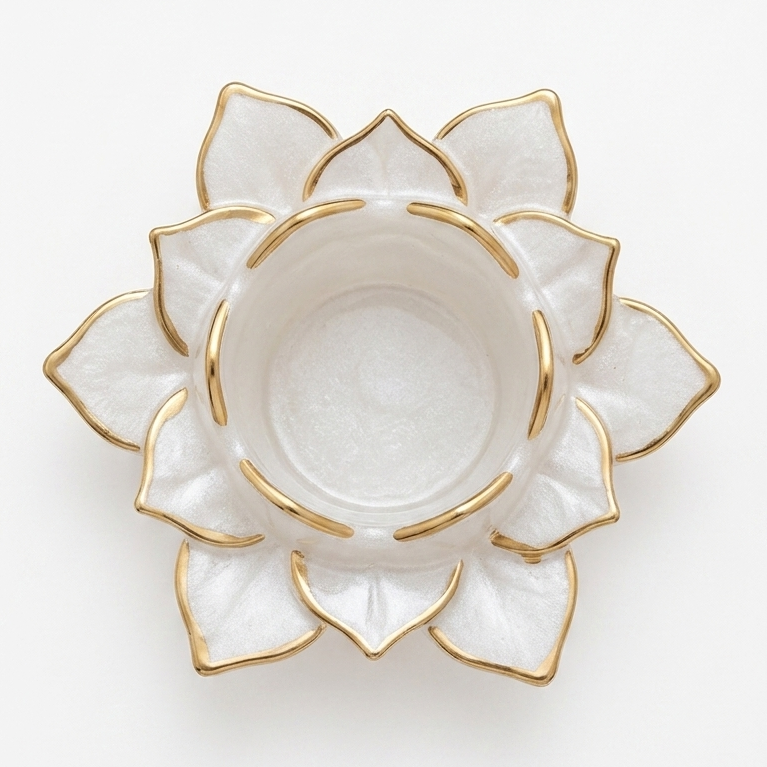 Resin Open Lotus Asan – Lakshmi, Annapurna & T-Light Holder